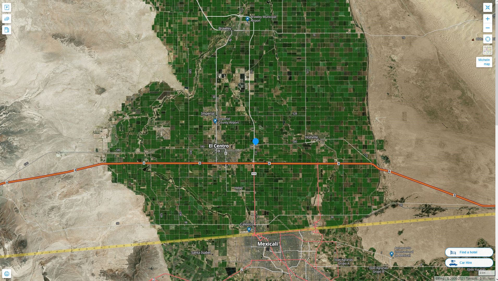 Anza California Highway and Road Map with Satellite View